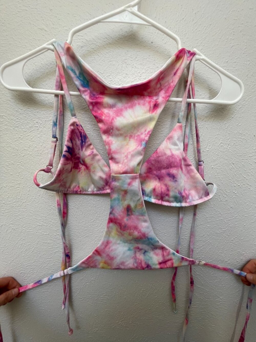 Brand New Noize Candy Tie-Dye Bikini Top & Matching Side-Tie Bottoms Set S